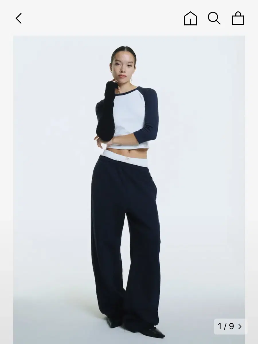 글로니 G CONTRAST SWEATPANTS (NAVY) S